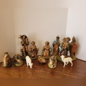 Nativity Set Vintage 1960's Made In Italy 12 Pieces